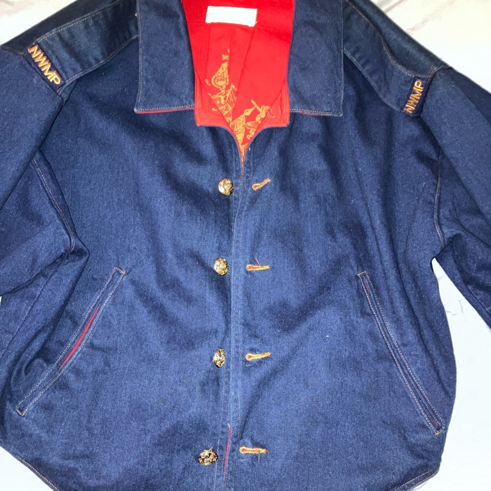 Vintage NWMP Denim Jacket with Red lining